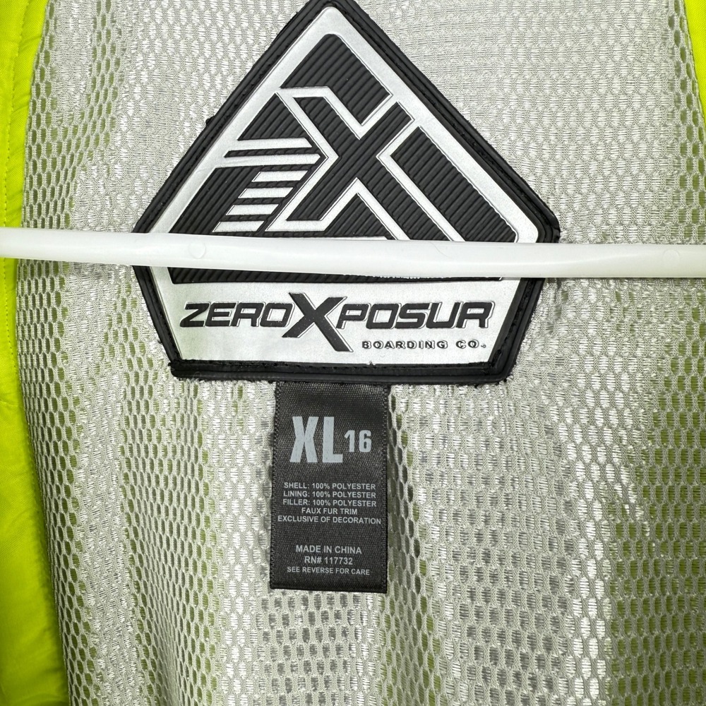 ZeroXposur Kids Winter Ski Snow‎ Jacket Turquoise Gray Fur Hood Size XL 16 - Picture 12 of 14